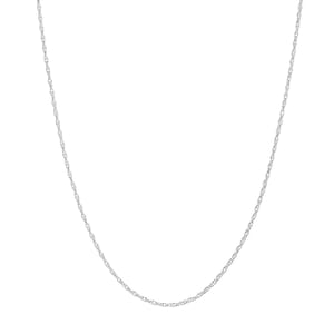 0.7mm Open Dainty Twisted Rope Chain Necklace Real 14K Real White Gold 18&quot;