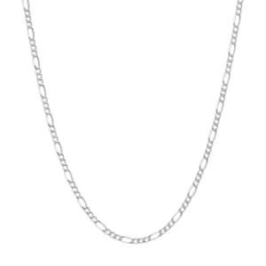 1.28mm Concave Figaro Chain Necklace Real 14K White Gold