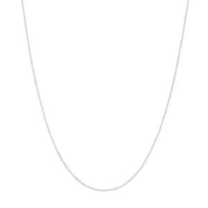 1.05mm Plain Cable Chain Necklace Real 14K White Gold