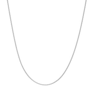 0.70mm Cable Chain Necklace Real Solid 14K All White Gold