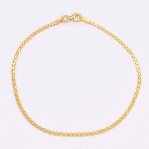 1.8mm Bismark Bizmark Chain Necklace 14K Yellow Gold Clad Silver 925 ITALY