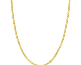 thumbnail image 2 of Nuragold 10K Yellow Gold 4mm Palm Wheat Chain Necklace – 16-30 Inch, Spiga/Wheat Style, Lobster Clasp, Men's 2 of 6