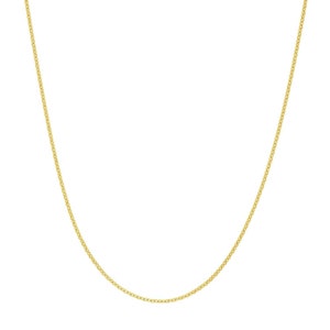 0.70mm Cable Chain Necklace Real Solid 14K All Yellow Gold