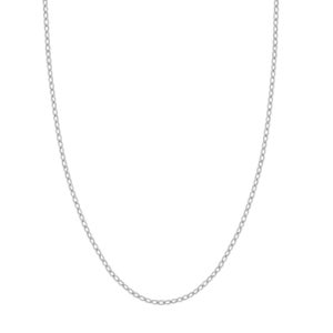 2.15mm Diamond Cut Rolo Chain Necklace Real Solid 14K All White Gold