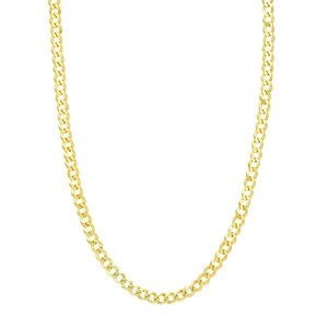 6.7mm Semi-Solid Miami Cuban Chain Necklace Real 14K Yellow Gold