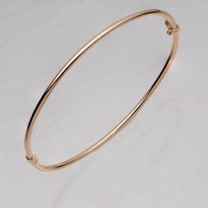 2mm Shiny Tube Bangle Bracelet Real 10K Yellow Gold
