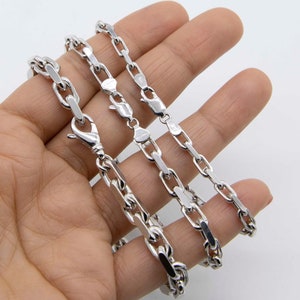 Solid 14K Gold Chunky Box Chain Bracelet 14K Real White Gold All Sizes