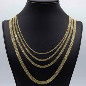 Bismark Chain Necklace Real 14K Yellow Gold All Sizes