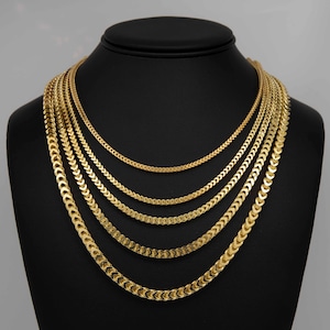 Franco Chain 14K Yellow Gold Clad Hollow  Sterling Silver 925 All Sizes
