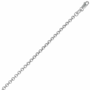 2.3mm Rolo Link Chain Necklace Real 14K White Gold - Etsy