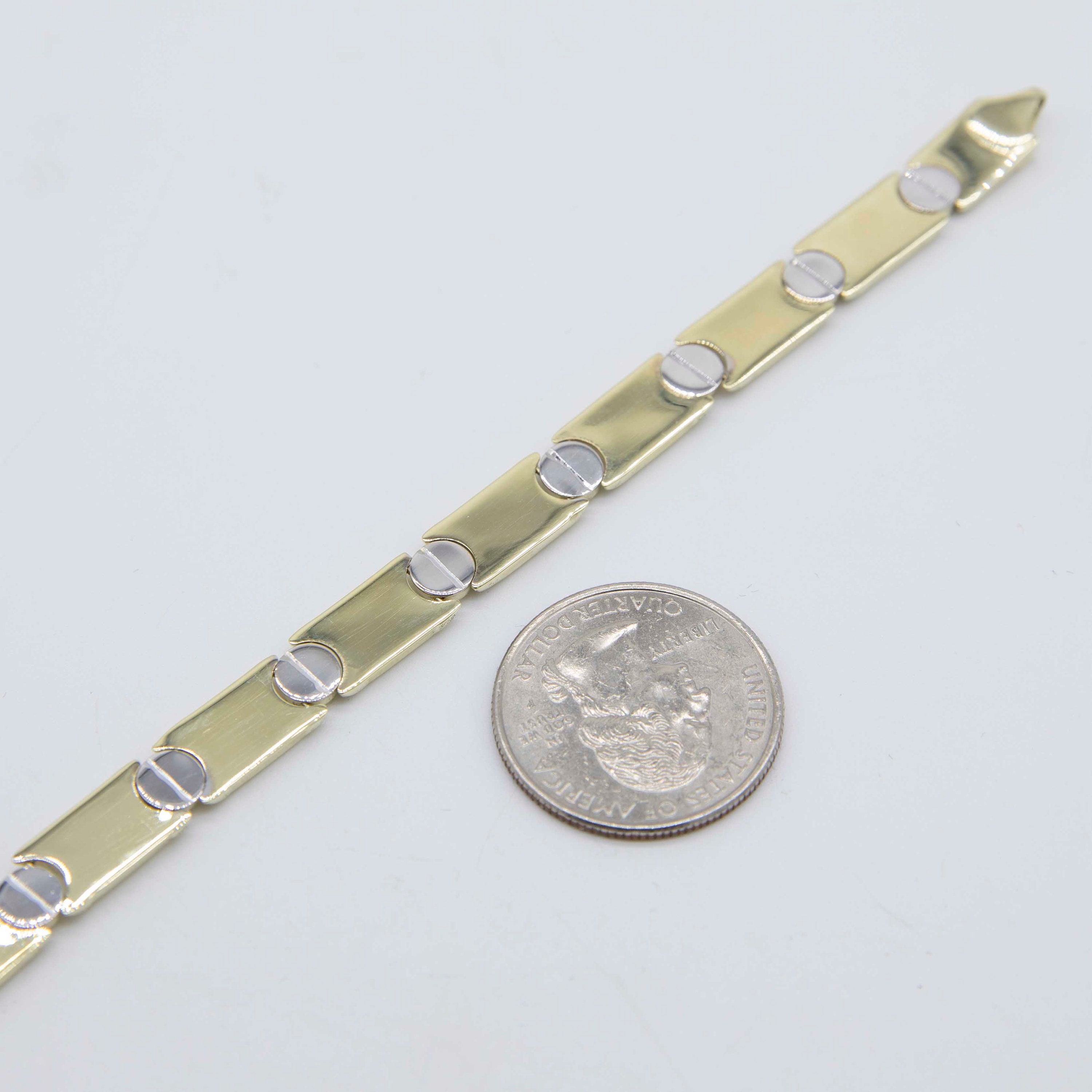 10K Gelbgold Umarmungen Und Küsse XOXO Stampato Armband 7 "8