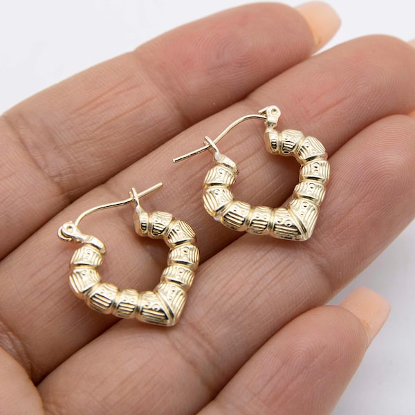 Beige - Handcrafted Small Drop Shaped Bamboo Earrings