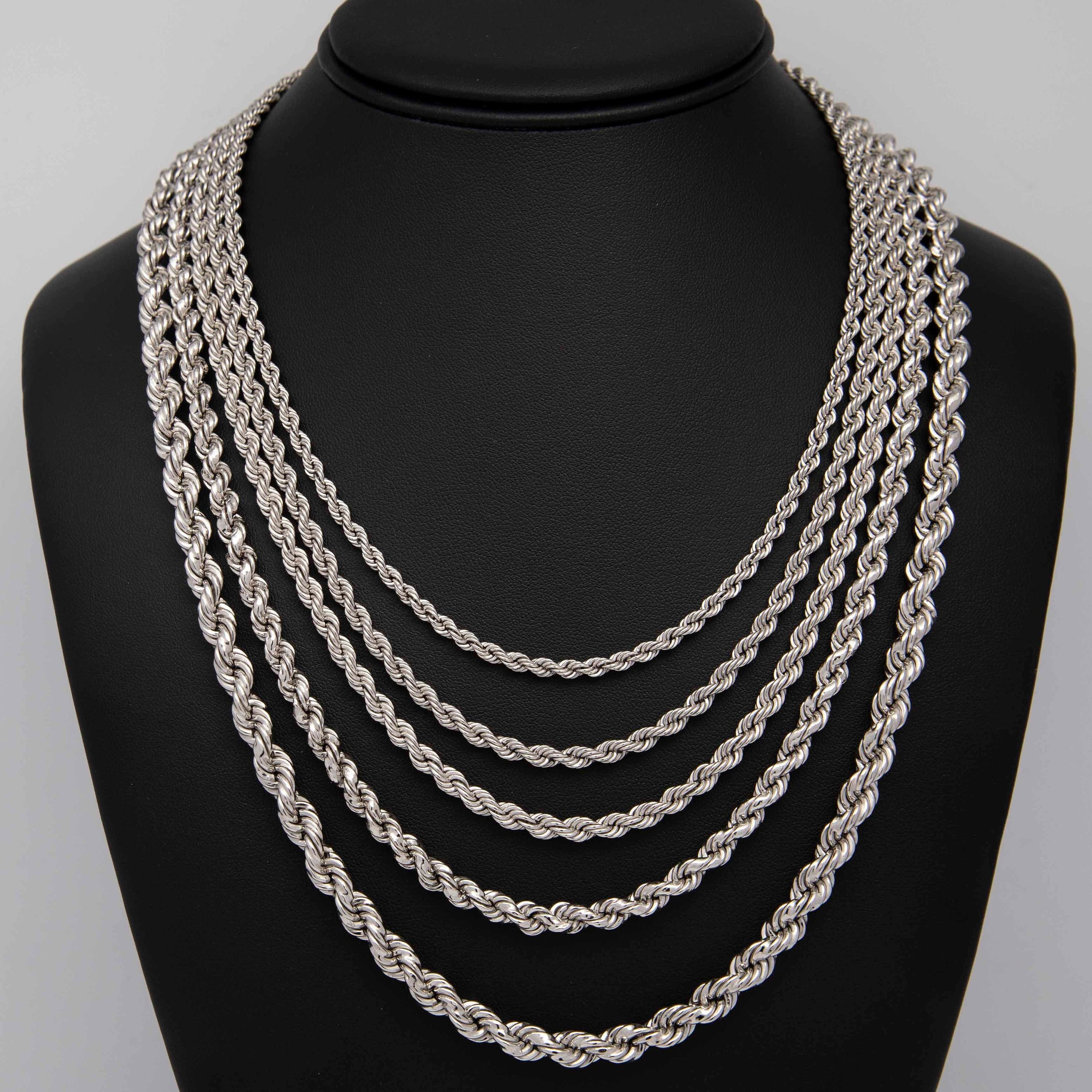 Rhodium outlet rope chain