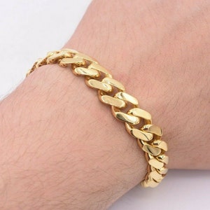 11mm Miami Cuban Royal Link Bracelet Plain CZ Box Clasp Real - Etsy