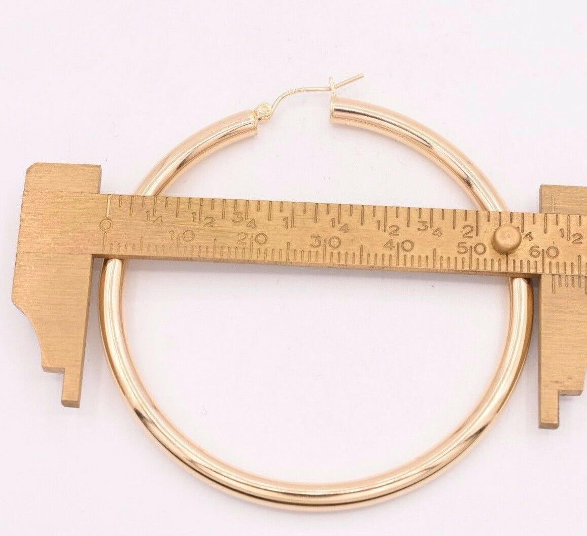 Orecchini A Cerchio Tubo 3mm In Placcato Oro - 60mm - Foto 5