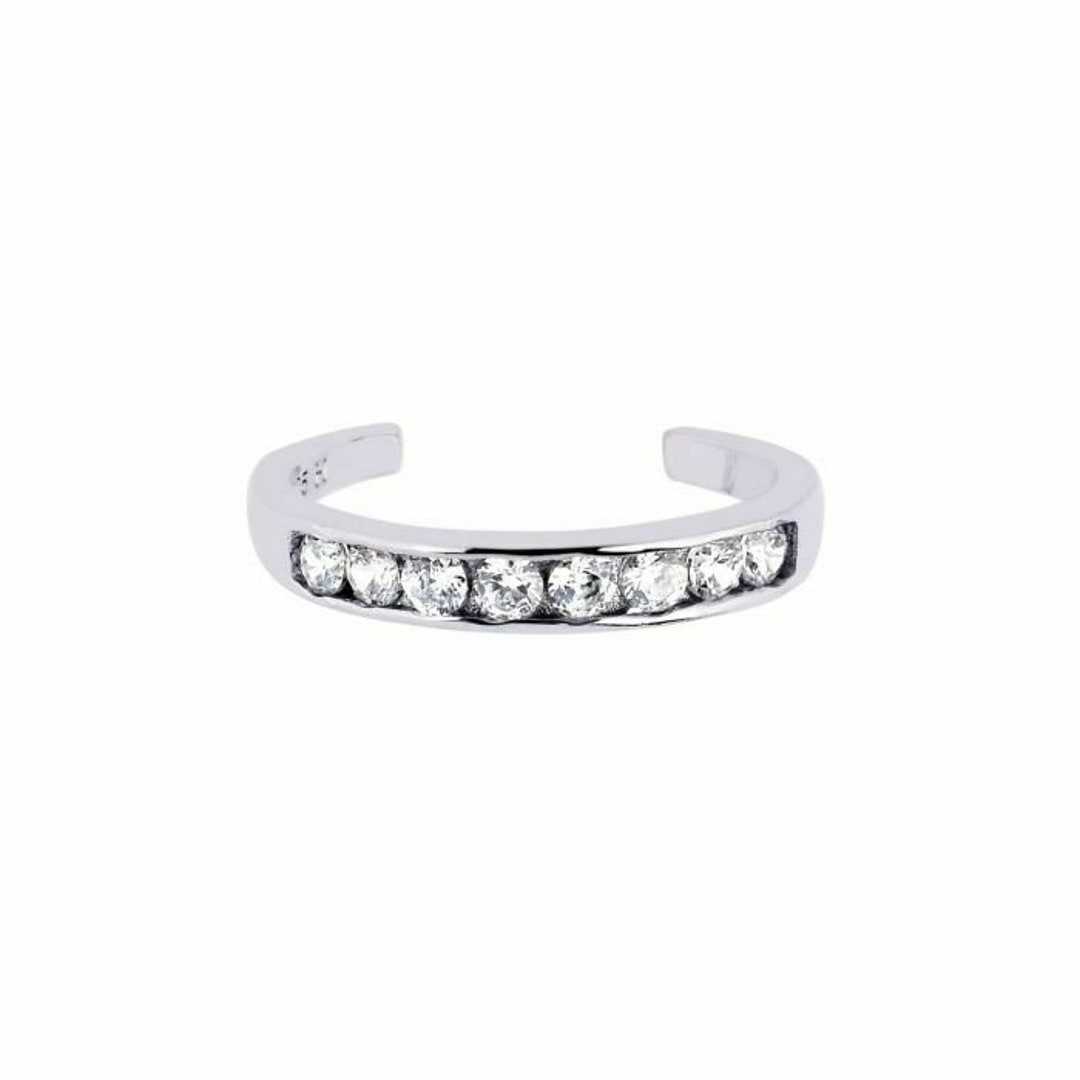 Silver Channel Set CZ Toe Ring Real Sterling Silver 925 - Etsy