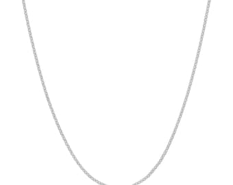 0.7mm Cable Chain with Lobster Lock Real 18K White Gold ALL SIZES