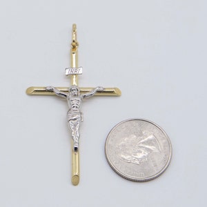 2 Inch Long Religious INRI 14k Yellow Gold Jesus Crucifix Cross Pendant 1060042