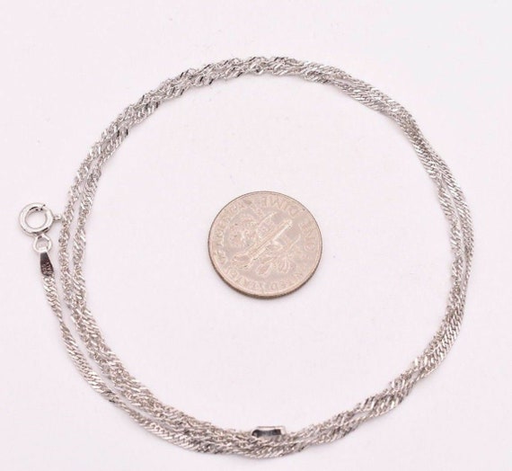 Anti-Tarnish Adjustable Singapore Chain Necklace Real Sterling Silver Up to 22" Anti-Tarnish Adjustable Singapore Chain Necklace Real Sterling Silver Up to 22"