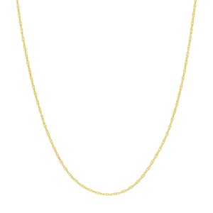0.6mm Pendant Rope Chain with Spring Ring Real 14K Yellow Gold 18&quot;