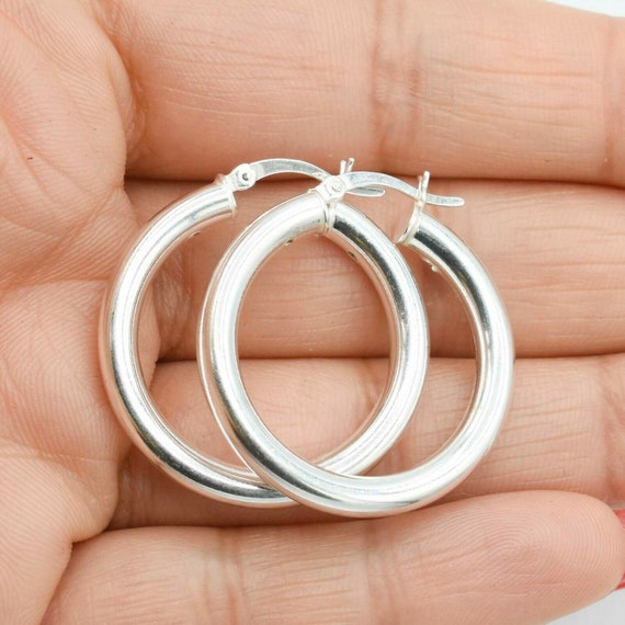 4mm silver hoop on sale earrings