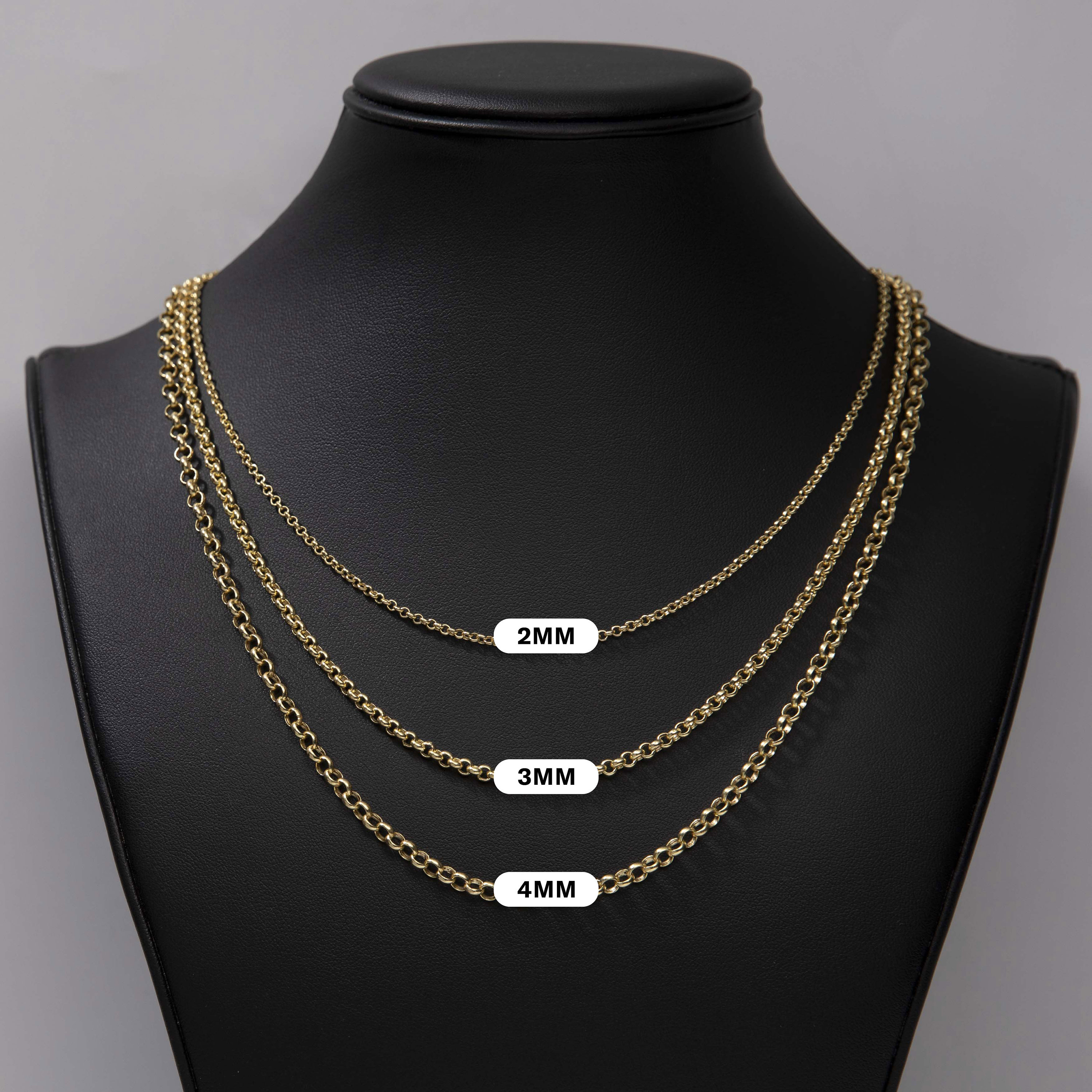 ラウンドロロリンクチェーンネックレス 10Kイエローゴールド 全サイズ