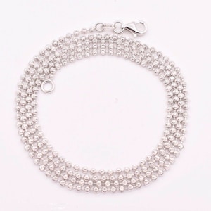 2mm Diamond Cut Moon Cut Ball Bead Chain Necklace Real Sterling Silver 925