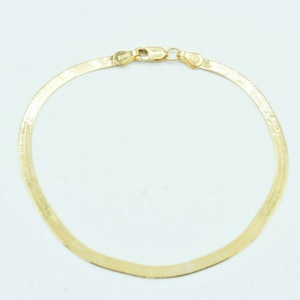 2.8mm High Polish Herringbone Bracelet Solid Real 10K Yellow Gold 7&quot;
