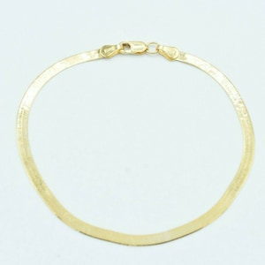 2.8mm High Polish Herringbone Bracelet Solid Real 10K Yellow Gold 7"