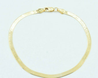 2,8 mm hoge Poolse visgraatarmband massief echt 10 kt geelgoud 7"