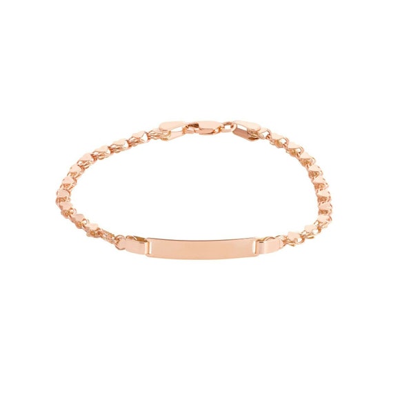 9ct rose gold baby ID bracelet. 9ct rose gold baby ID bracelet.