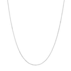 1.05mm Cable Chain with Lobster Lock Real 10K White Gold ALL SIZES