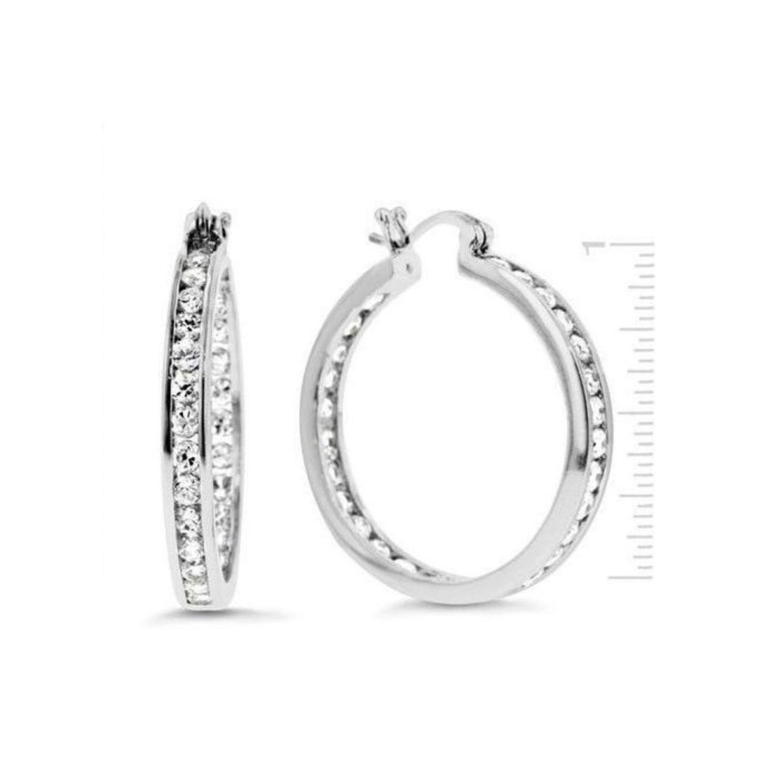 Diamond Inside Outside Hoop Earrings Diamonique X Jennifer Miller