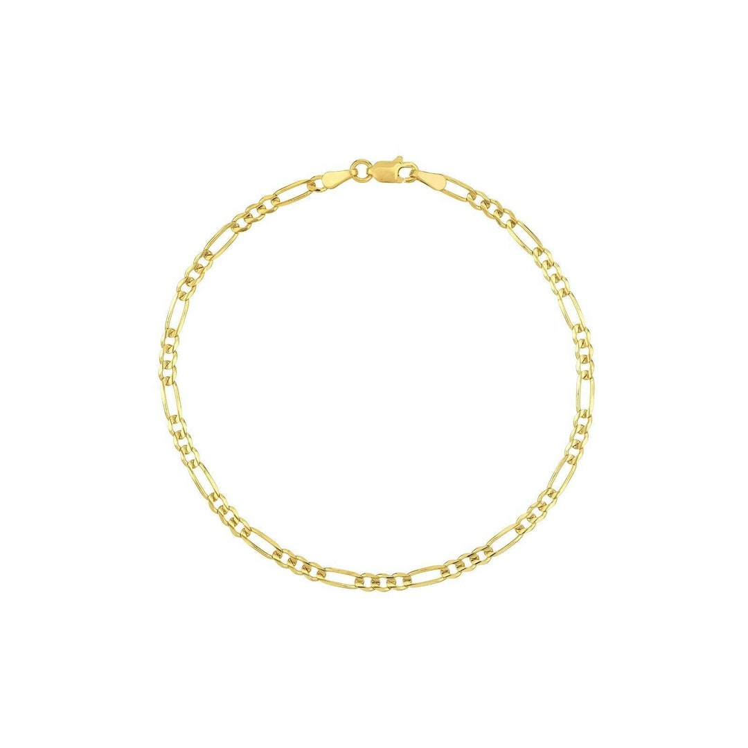 10K ECHT GELBGOLD 2mm-9mm Figaro Gliederkette Anhänger