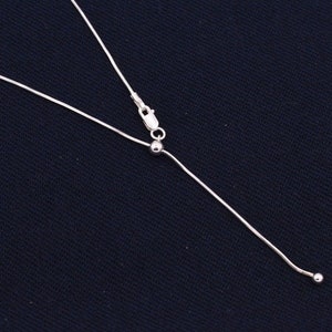 0.90mm Adjustable Snake Chain Necklace REAL Sterling Silver Up To 24" ITALIAN