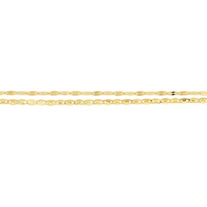 1.6mm Valentino and Hammered Forzentina Chain Bracelet Real 14K Yellow Gold 7 1/2" image 2