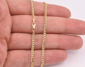 2.5mm Miami Curb Cuban Chain Ankle Anklet Real 10K ALL Yellow Gold 10"