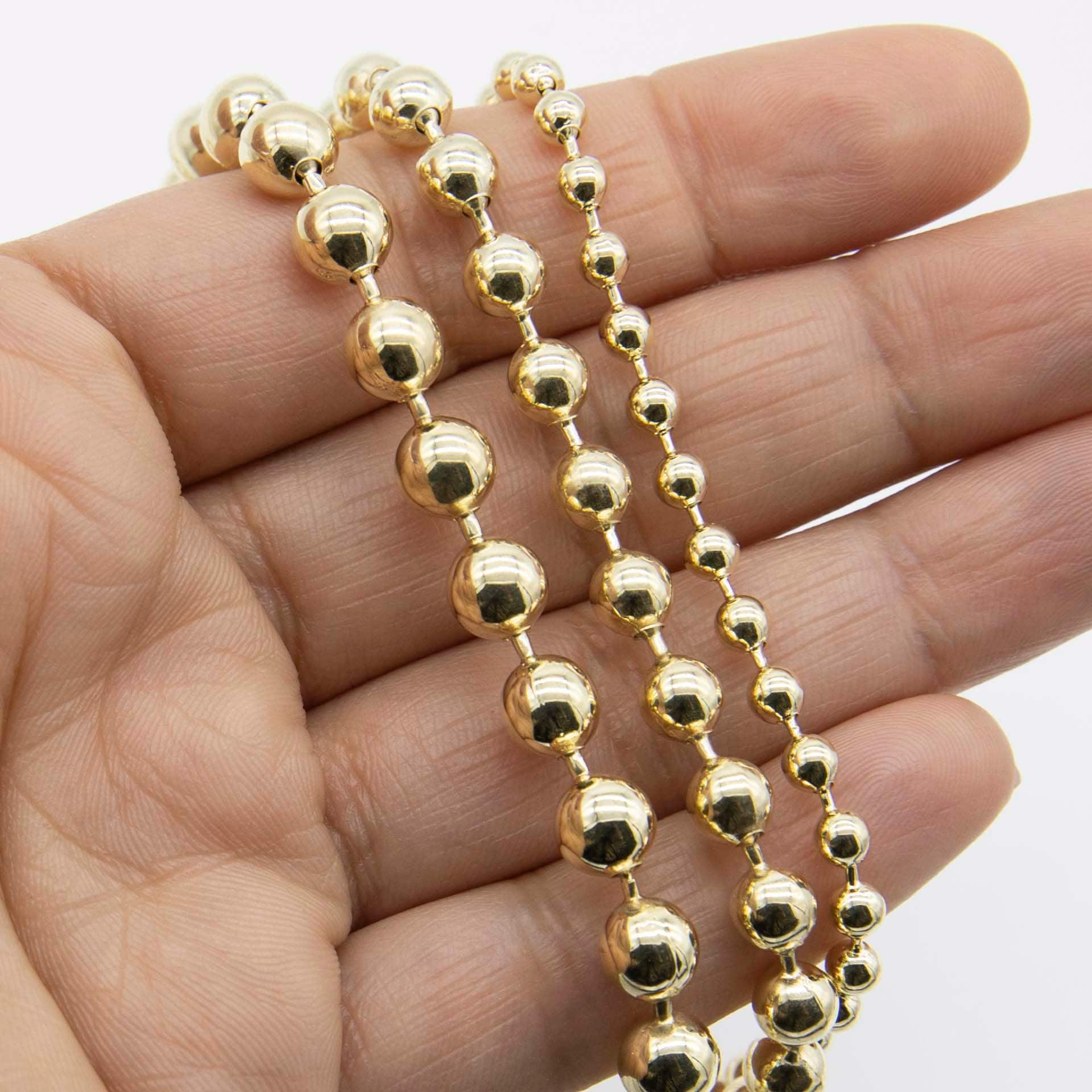 10k gold on sale bead chain