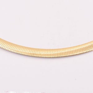 6mm Italian Reversible Omega Chain Necklace 14K Yellow Gold Clad Silver 925 image 5