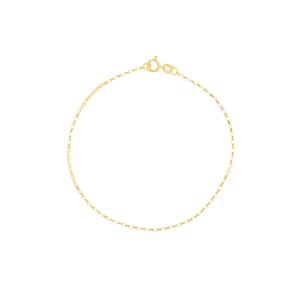 0.88mm Spring Ring Box Chain Bracelet Real 14K Yellow Gold 7 1/4&quot;