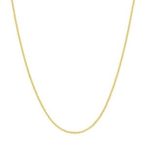 0.7mm Cable Chain with Lobster Lock Real 18K Yellow Gold ALL SIZES