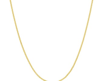 0.7mm Cable Chain with Lobster Lock Real 18K Yellow Gold ALL SIZES