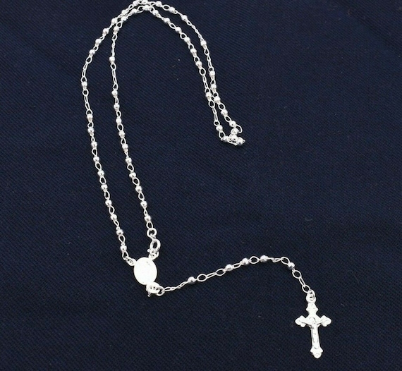 3mm rosario diamante corte cadena real plata ley - Etsy