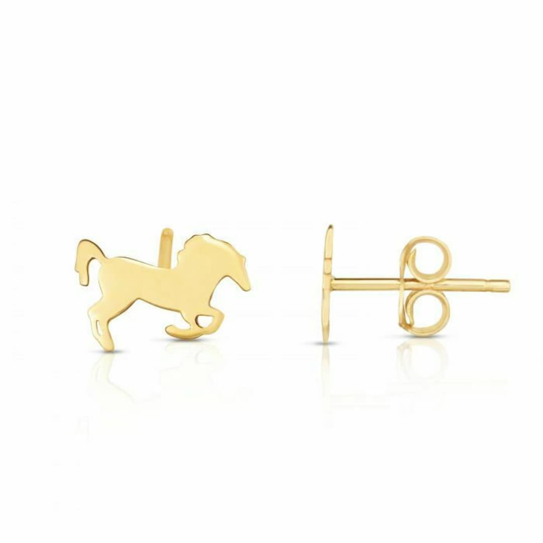 Silver/Gold Horse Bit Stud Earrings | 18k Gold-Plated main image 1