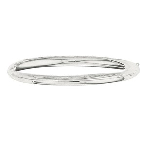 5mm All Shiny Plain Comfort Fit Bangle Bracelet Real 14K White Gold 7" 8"
