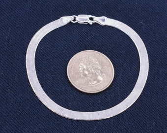 Bracciale Uomo Donna A Spina Di Pesce In Argento 925 Massiccio – Largo 3mm, Flessibile E Lucido, Varie Taglie