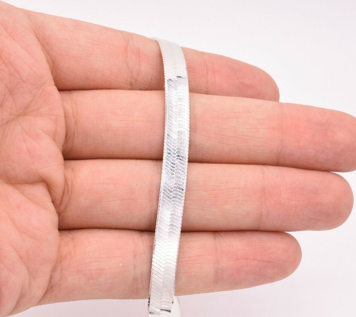 Collana Con Catena A Spina Di Pesce Flessibile Da 7 Mm In - Foto 5