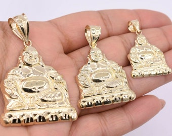 Happy Buddha Pendant Charm Real 10K Yellow Gold ALL SIZES