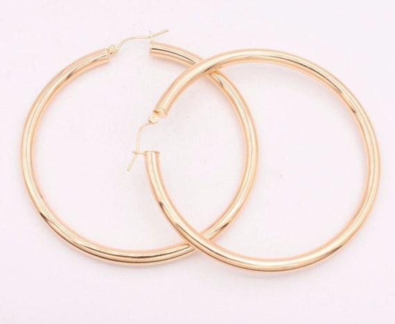 Orecchini A Cerchio Tubo 3mm In Placcato Oro - 60mm - Foto 8