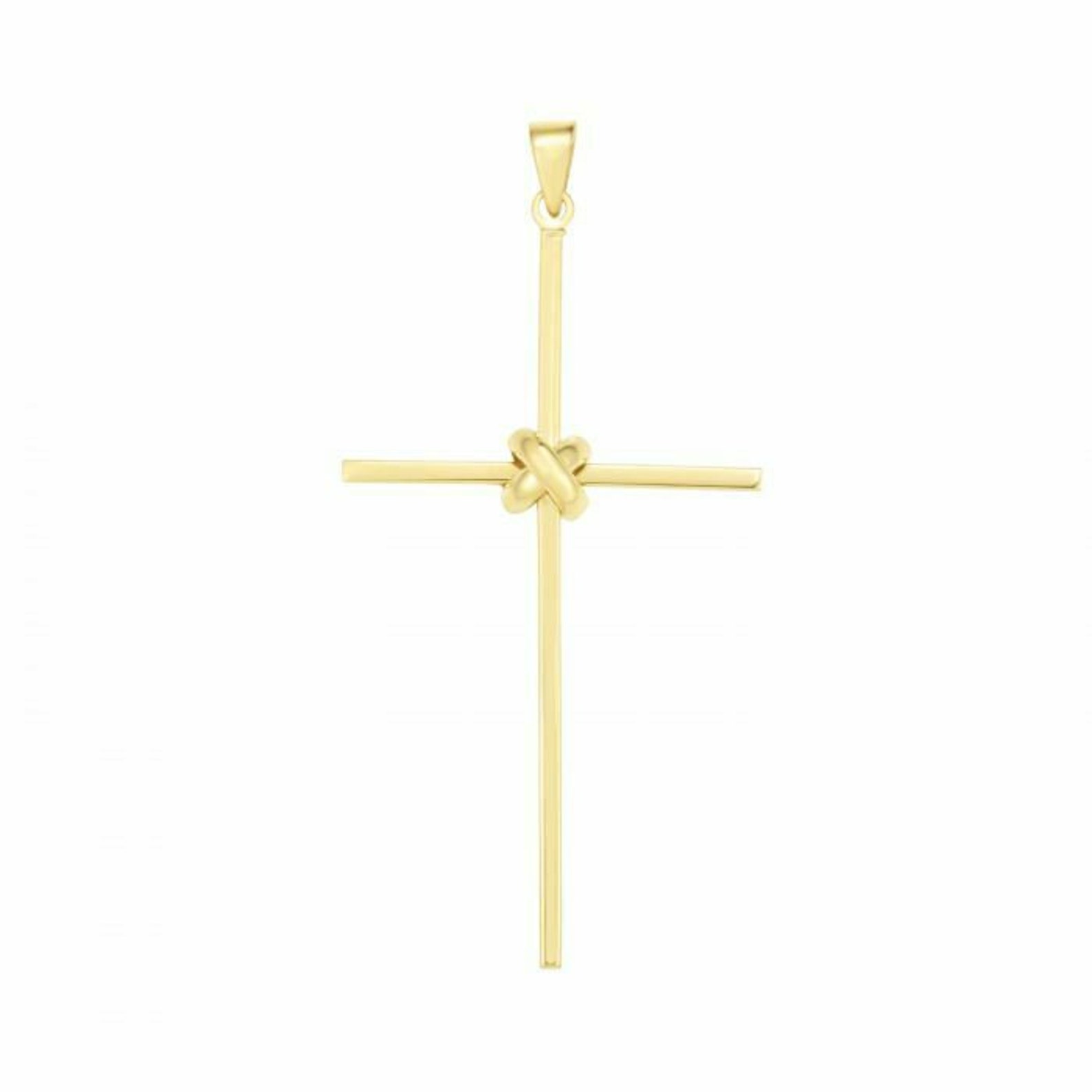 2 poliert große dünne Kreuz Anhänger Real 14K Gelbgold | Etsy
